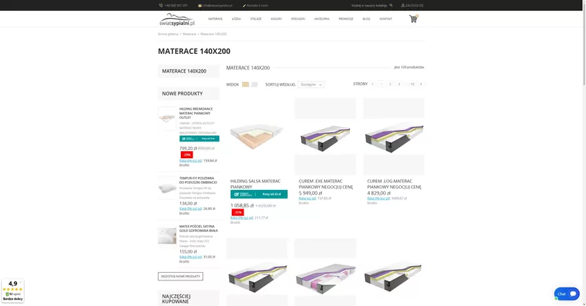 Rozmiar materaca do sypialni