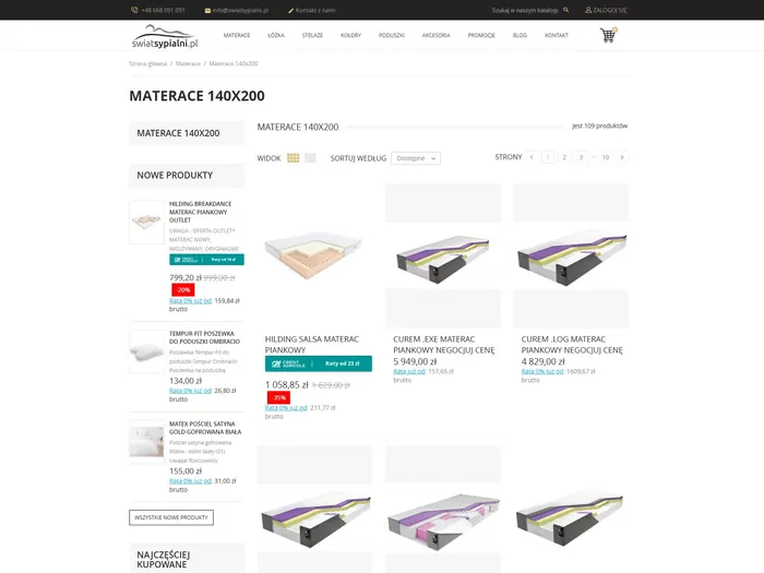 Rozmiar materaca do sypialni