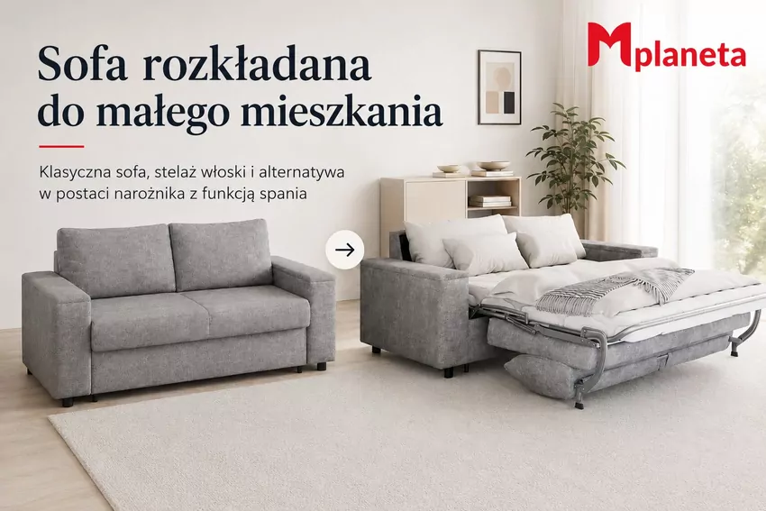 Sofa rozkładana z włoskim stelażem
