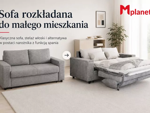Sofa rozkładana z włoskim stelażem