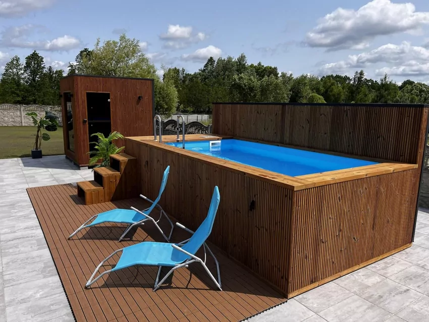 Wooden Pools - Basen ogrodowy thermo z przeciwprądem Wooden Pools - Basen ogrodowy thermo z przeciwprądem