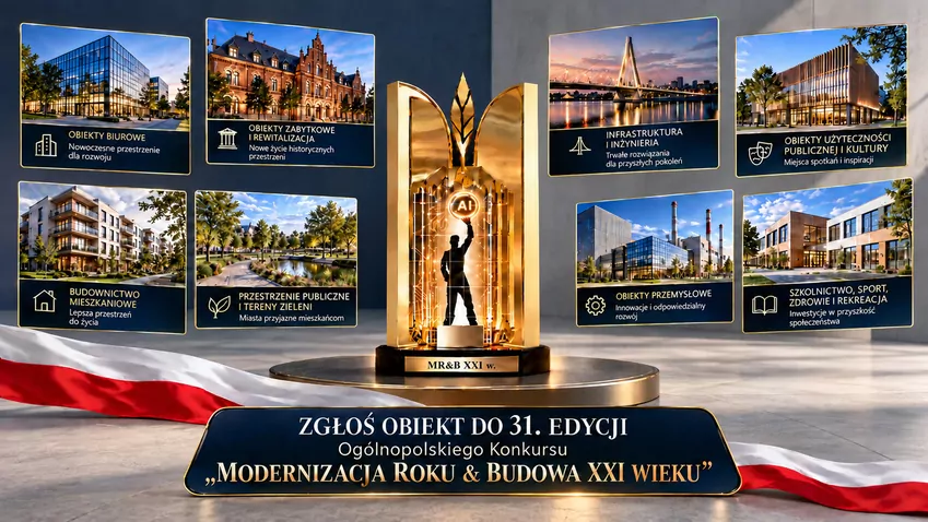 Wystartowała 31. edycja Ogólnopolskiego Konkursu "Modernizacja Roku & Budowa XXI w" Przyjmowanie zgłoszeń do 31. edycji już się rozpoczęło. Na stronie modernizacjaroku.org.pl znajdują się niezbędne informacje określające warunki przystąpienia do Konkursu.