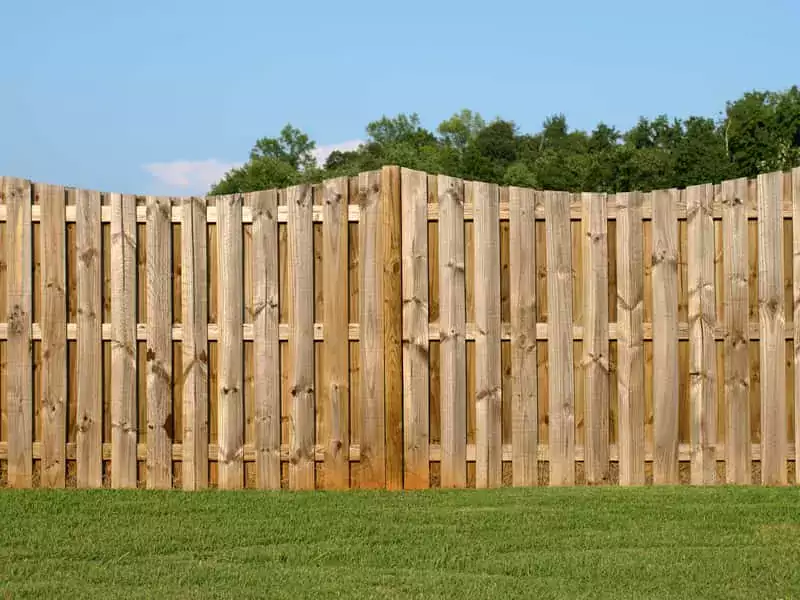 Drewniane panele ogrodzeniowe w ogrodzie