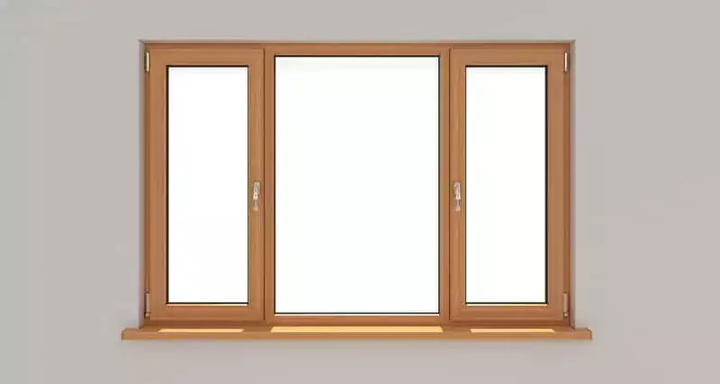 Imitacja okna drewnianego złoty dąb
