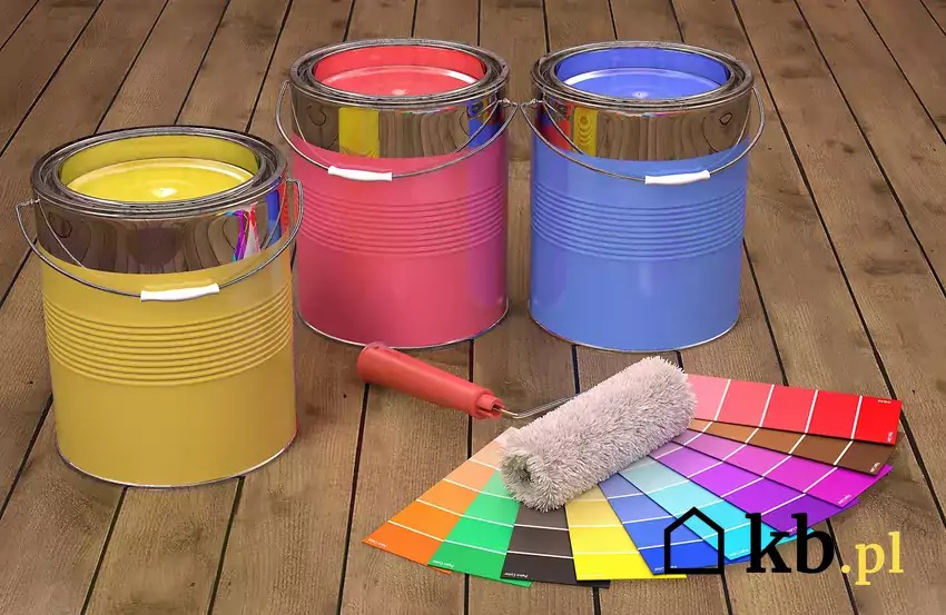 Kolorowe puszki farb ceramicznych