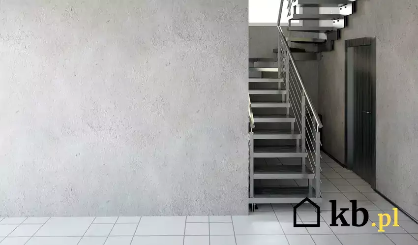 Nowoczesne schody metalowe we wnętrzu