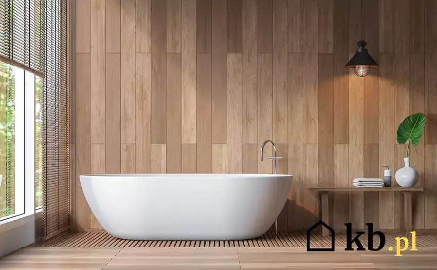 Nowoczesna łazienka drewniane wykończenie