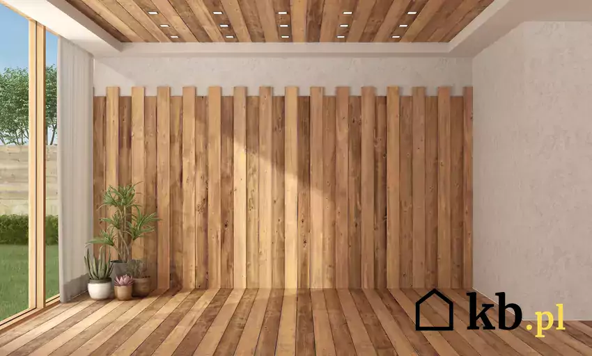 Drewniany sufit i ściany