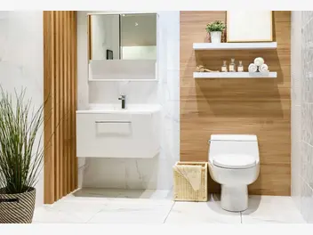 Ilustracja artykułu drewniane płytki w łazience - jakie wybrać?