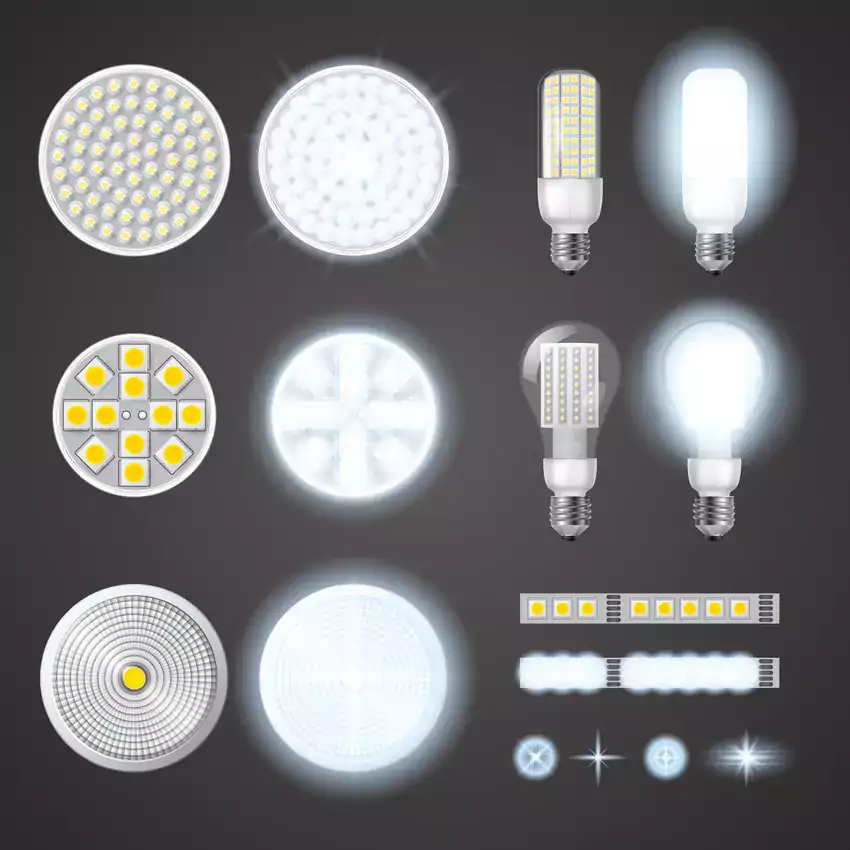 Różne typy żarówek LED