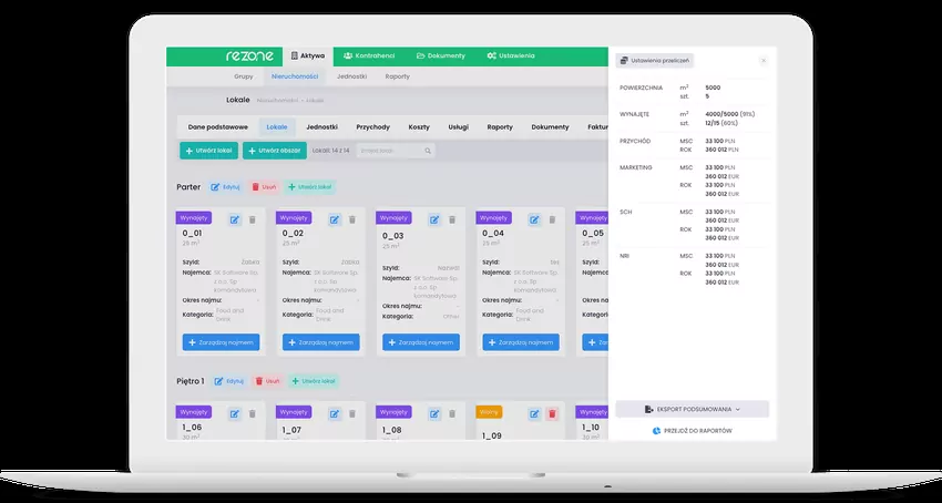Zarządzanie wynajmem lokali z REZONE