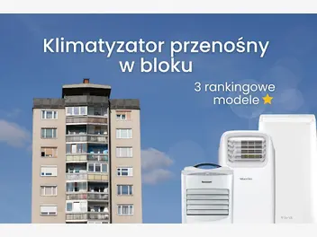 Ilustracja artykułu klimatyzator przenośny w bloku. w pokoju albo na balkonie