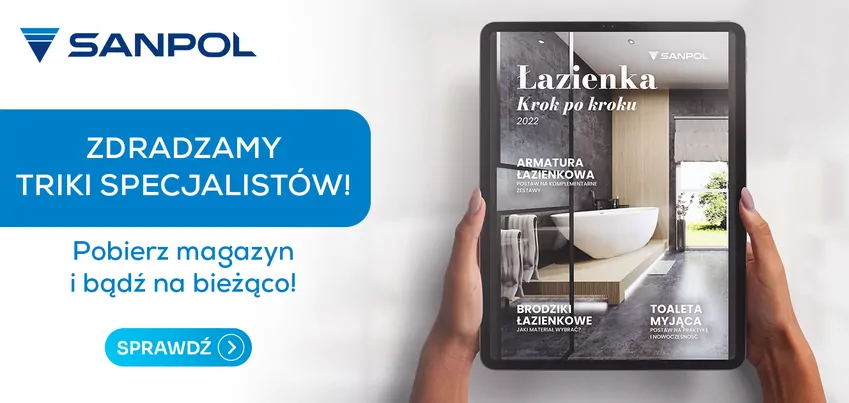 Łazienka w nowym magazynie Sanpol