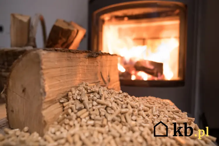 Pellet i drewno z ogniem w piecu w tle, a także porady czy piec na pellet i drewno 2w1 ma szansę się sprawdzić