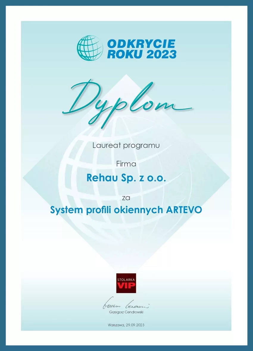 REHAU odbiera nagrodę 2023