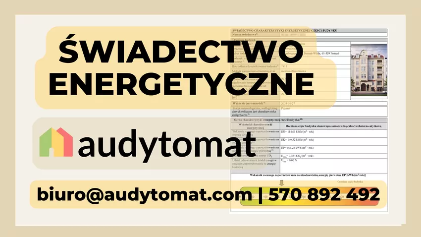 Świadectwo energetyczne budynku.