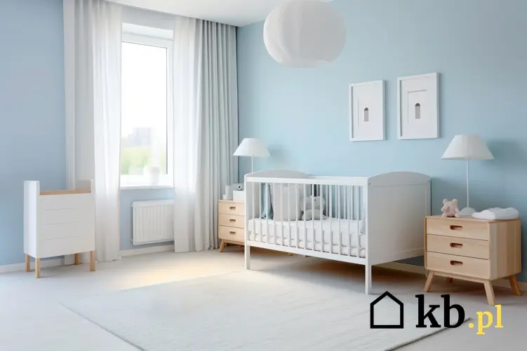 Pokój dla dziecka z niebieskimi ścianami, a także ile kosztuje urządzenie pokoju dla niemowlaka