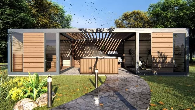 Zaplanuj domowe SPA w ogrodzie tak, aby sauna, jacuzzi i strefa wypoczynku tworzyły spójną i komfortową przestrzeń Domowe SPA w ogrodzie