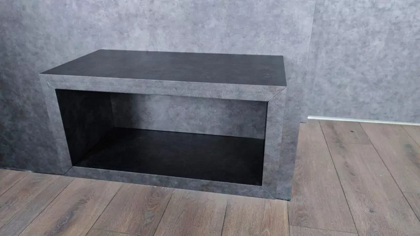 Ściany oklejone laminatem imitującym kamień Ściany oklejone laminatem imitującym kamień