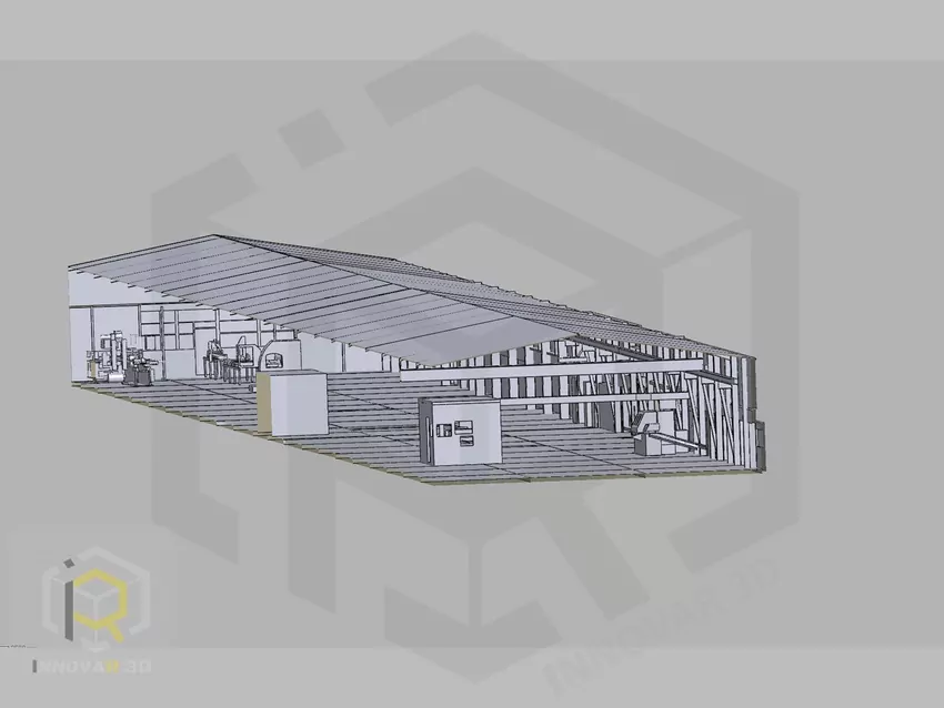Model 3D hal przemysłowych Model 3D hal przemysłowych