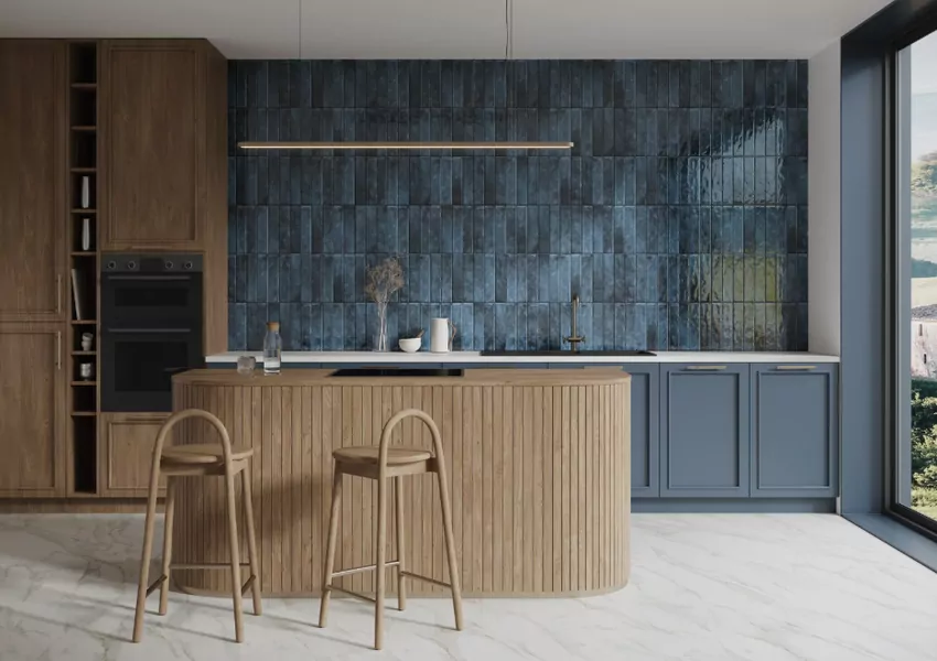 Wybierz jeden dominujący kolor płytek i dobieraj do niego tylko dwie uzupełniające faktury Płytki do kuchni Paradyż