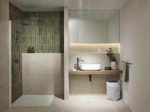 Gun metal w łazience