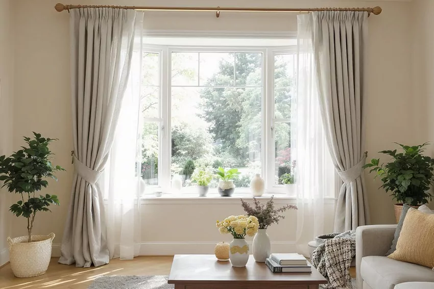 Karnisz jest zwykle łatwiejszy w montażu na ścianie i może być elementem dekoracyjnym Okno z karniszem