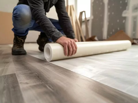 Ilustracja dla układanie wykładziny pcv