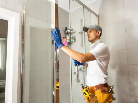 Ilustracja dla montaż kabiny prysznicowej