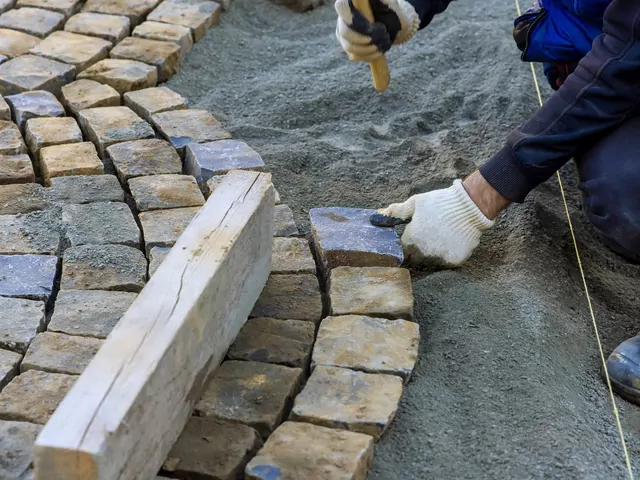 Ilustracja dla układanie szlachetnej kostki brukowej