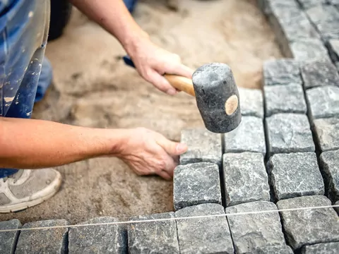 Ilustracja dla układanie kostki granitowej