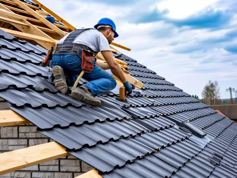 Ilustracja dla montaż blachodachówki