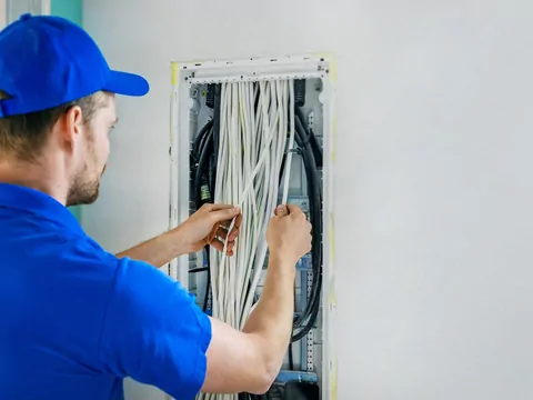 Ilustracja dla układanie instalacji elektrycznej