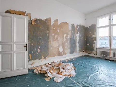 Ilustracja dla zrywanie starych tapet