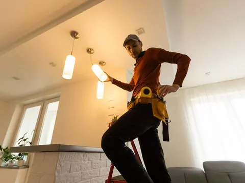 Ilustracja dla montaż oświetlenia wewnątrz budynku