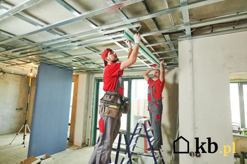 Cennik montażu sufitów podwieszanych jednopoziomowych