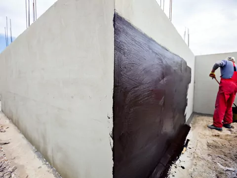 Ilustracja dla ciężka hydroizolacja fundamentów