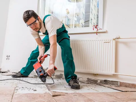 Ilustracja dla skuwanie posadzek