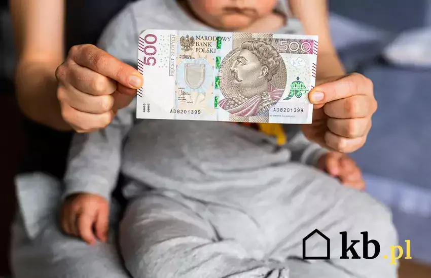 Dziecko trzyma banknoty.