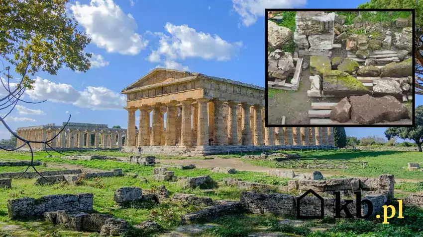 Ruiny greckiej świątyni w Paestum