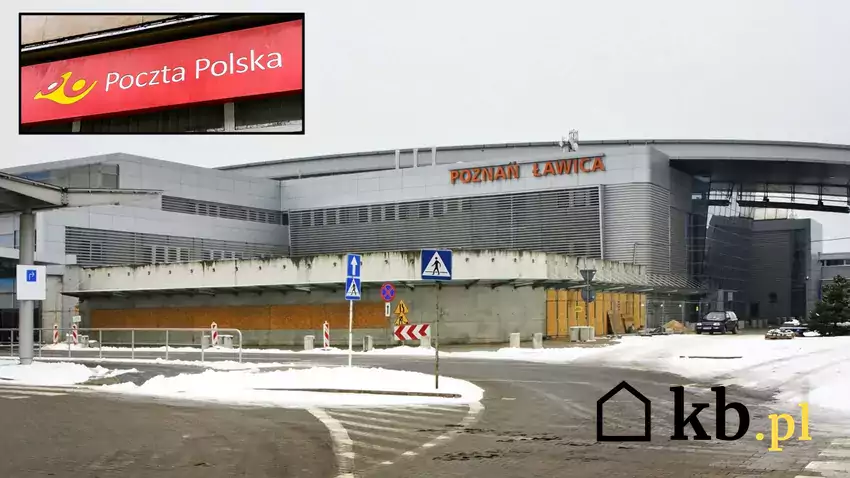 Poznań lotnisko z logo Poczty