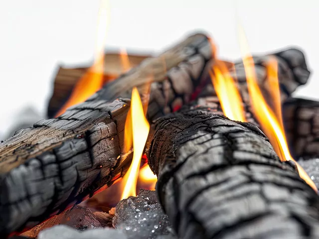 Palenie w kominku drewnem drzew iglastych