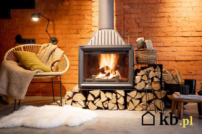 Jesion to wartościowe drewno kominkowe, ma bardzo wysoką kaloryczność Kominek z rozpalonym ogniem na jesionie