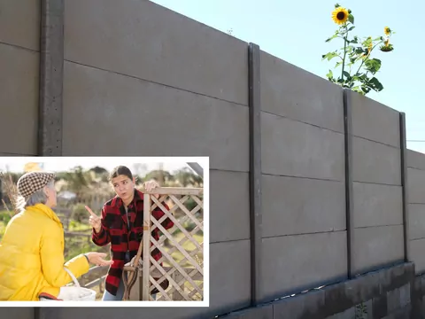 Betonowy mur jako ogrodzenie