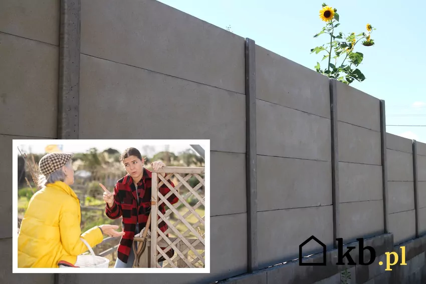 Mur oddzielający posesje – zaledwie 40 cm od okien sąsiadów Betonowe ogrodzenie, sąsiedzi
