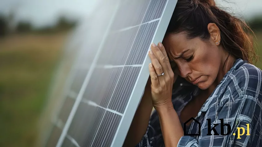 Po zainstalowaniu paneli fotowoltaicznych zużycie energii drastycznie wzrosło smutna kobieta, panele fotowoltaiczne