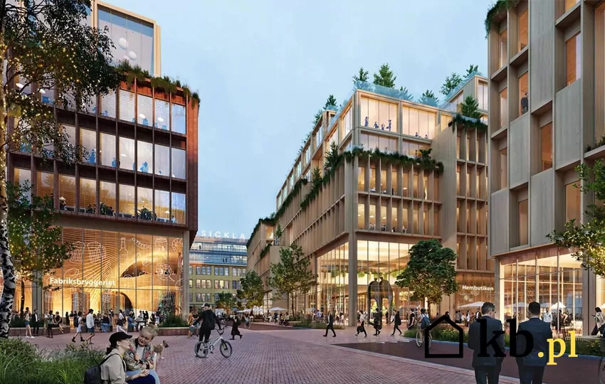 Wood City Stockholm ma zapewnić aż 2 tys. nowych mieszkań Wizualizacja drewnianego miasta