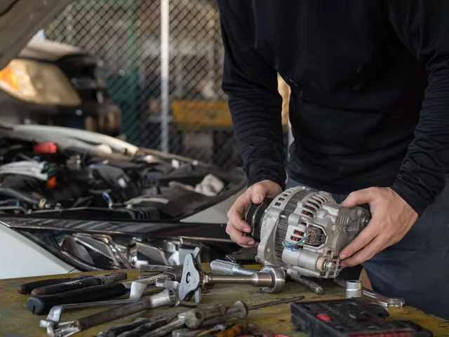 Uszkodzony alternator w samochodzie