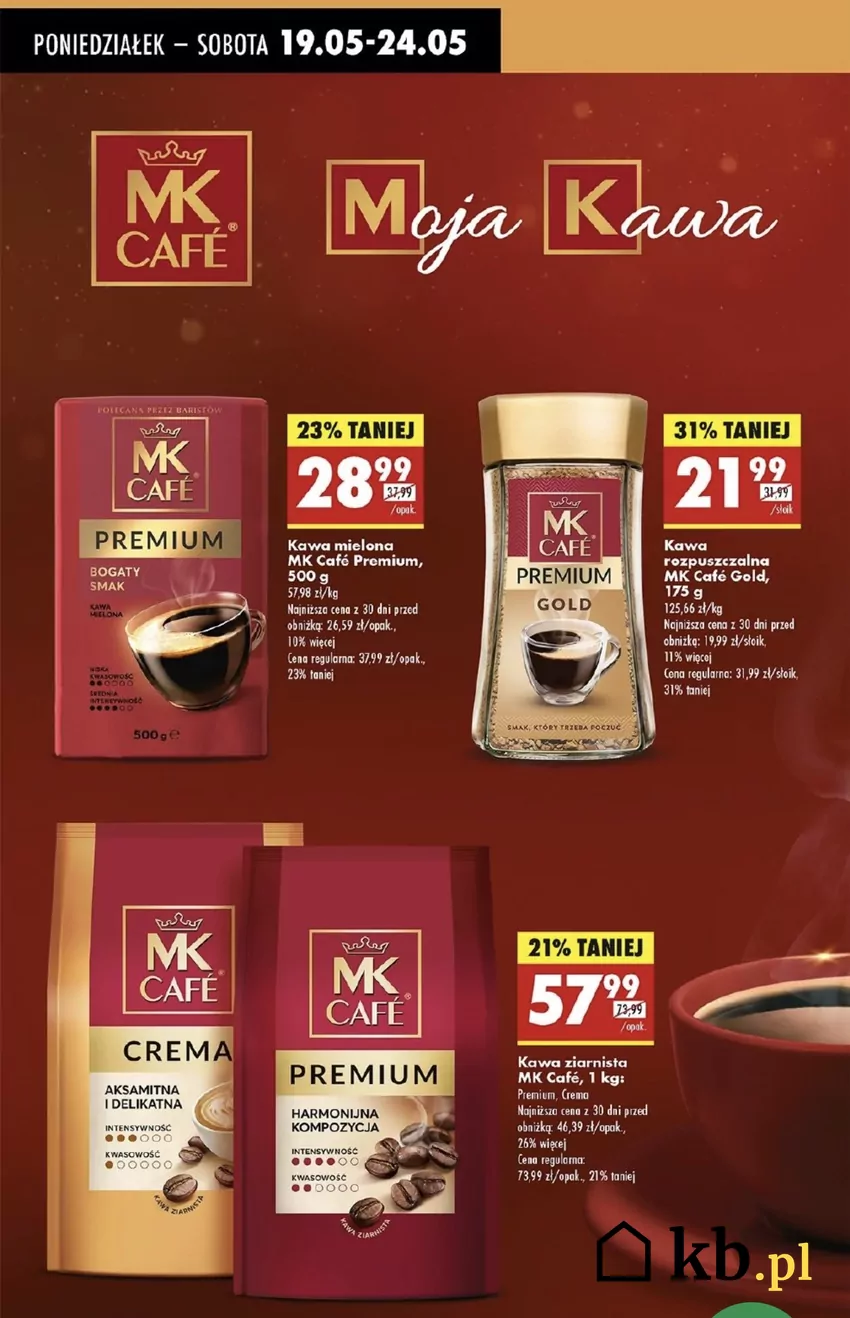 Poza kawą rozpuszczalną, są też przecenione inne kawy Promocje w Biedronce