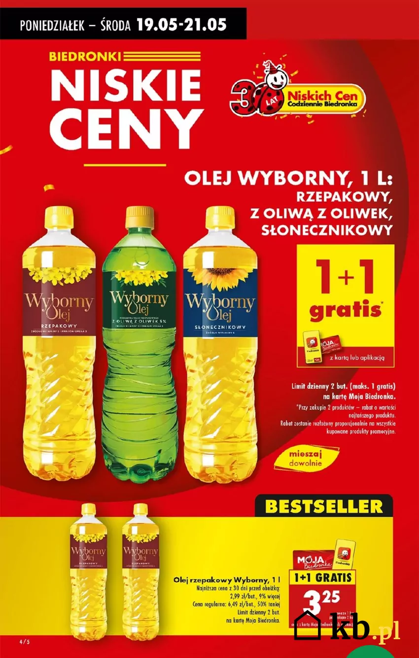 Olej zawsze warto kupić w zapasie - teraz drugi masz gratis Promocje w Biedronce